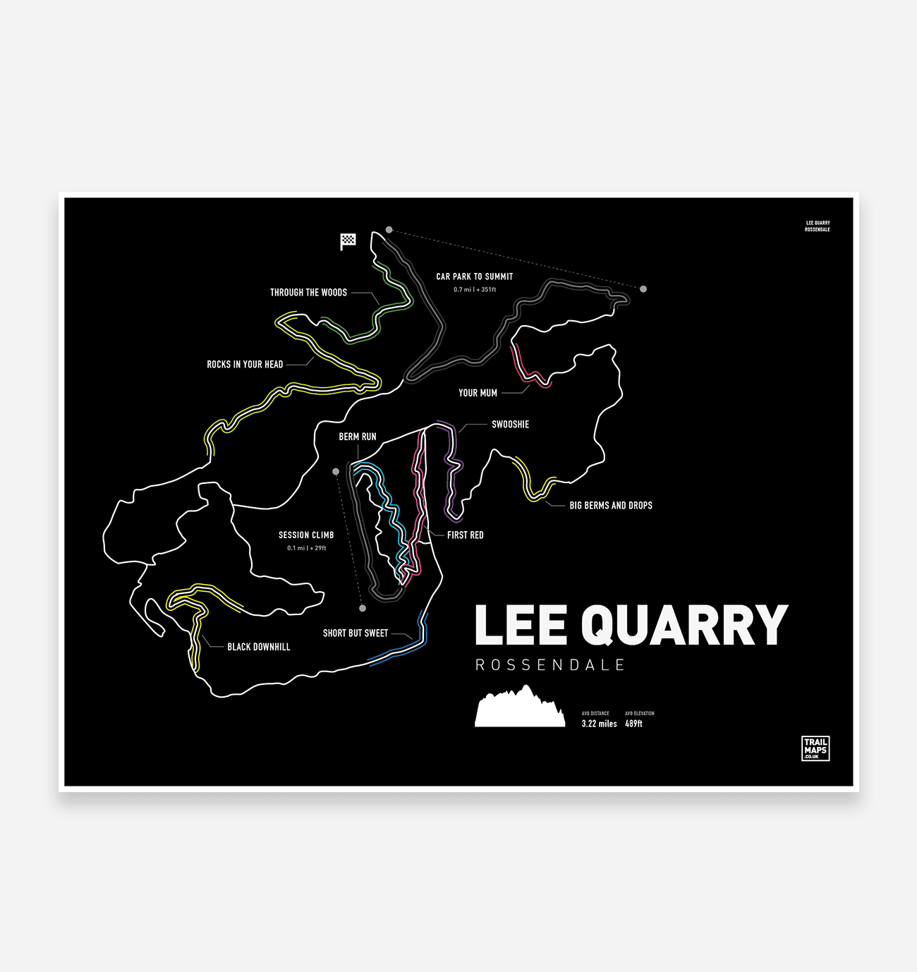 Lee Quarry Art Print - TrailMaps.co.uk