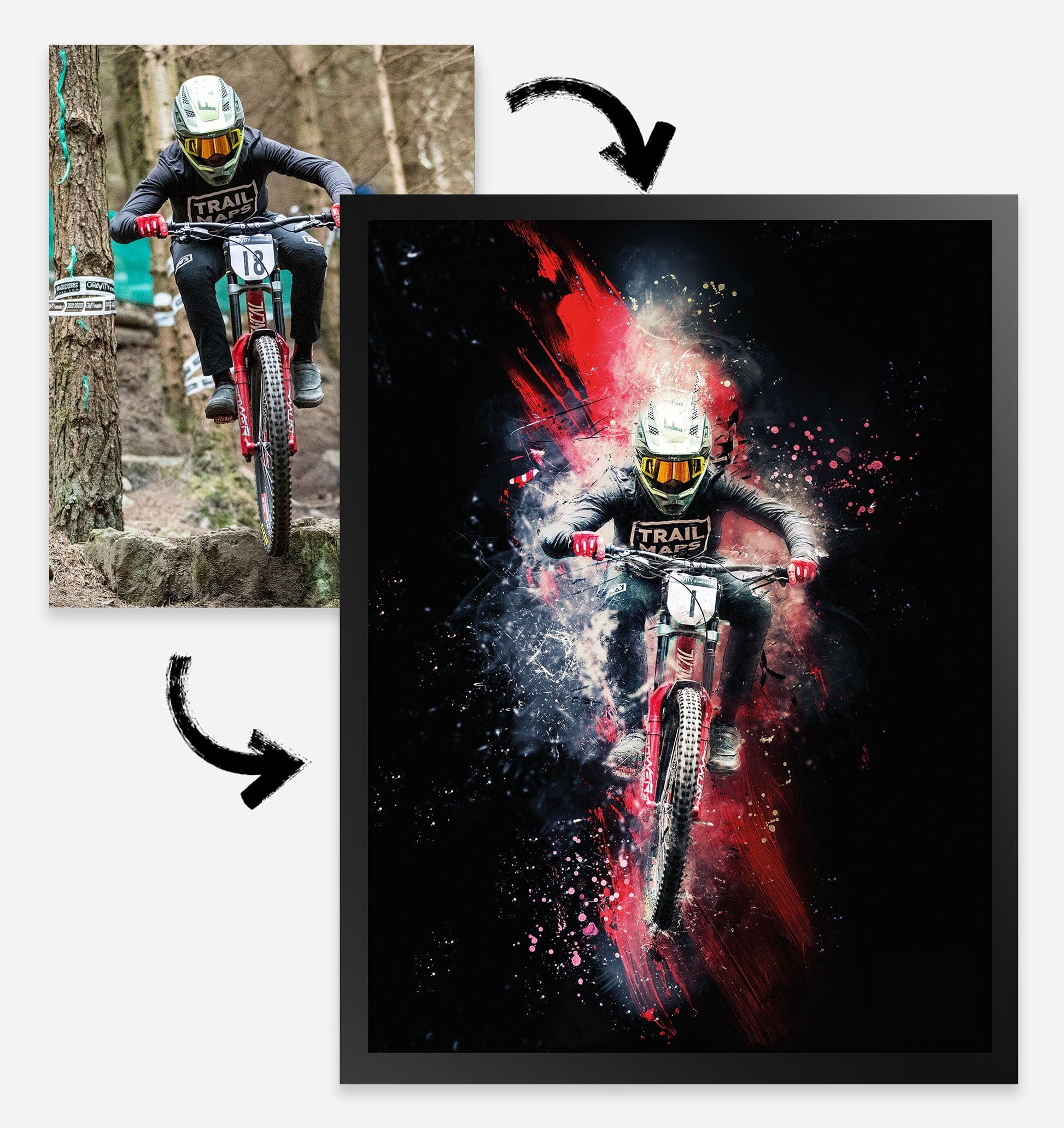 grafik mountainbike zeichnung Mountainbike-Foto-Retusche-Grafik – TrailMaps