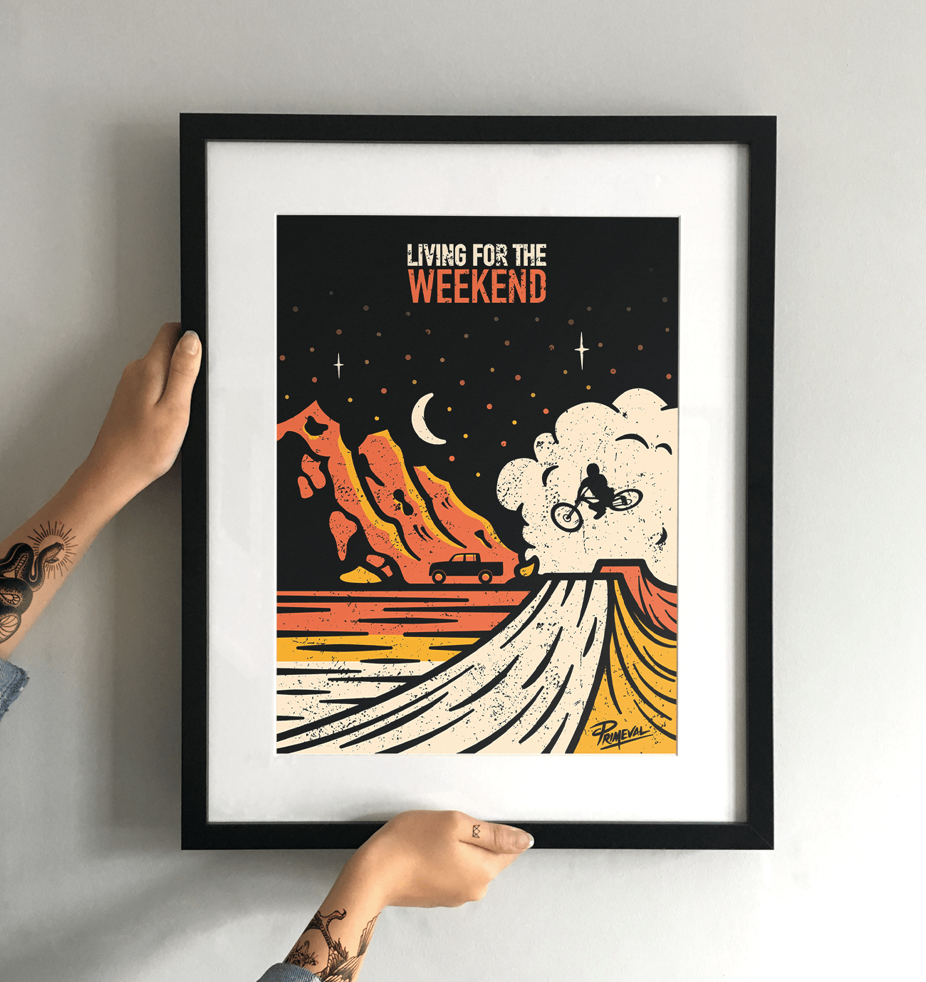 Living for the Weekend' Art Print - TrailMaps.co.uk