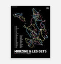Morzine and Les Gets Ski Snowboard Piste Art Print - TrailMaps