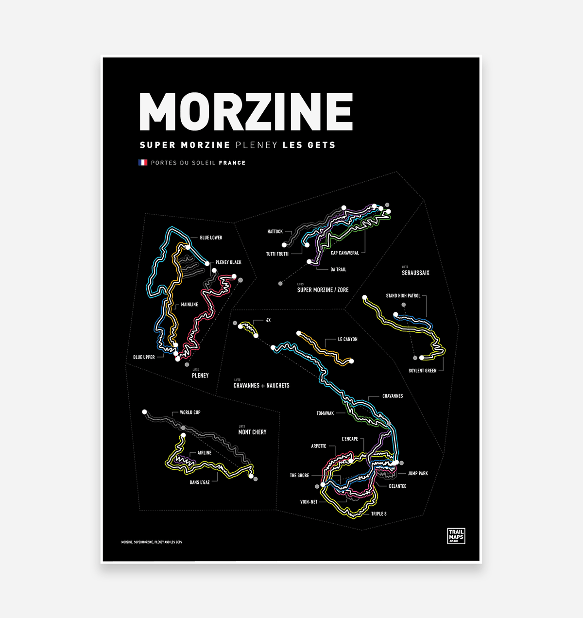 Morzine & Les Gets Art Print - TrailMaps