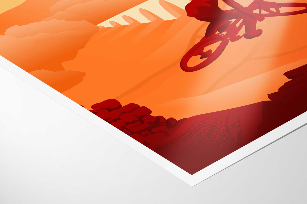 Yorkshire Mountain Biking Art Print - TrailMaps