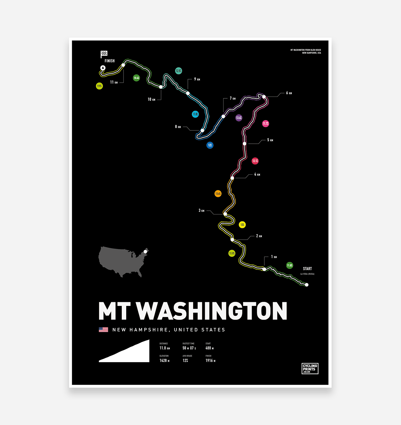 Mt Washington Art Print TrailMaps
