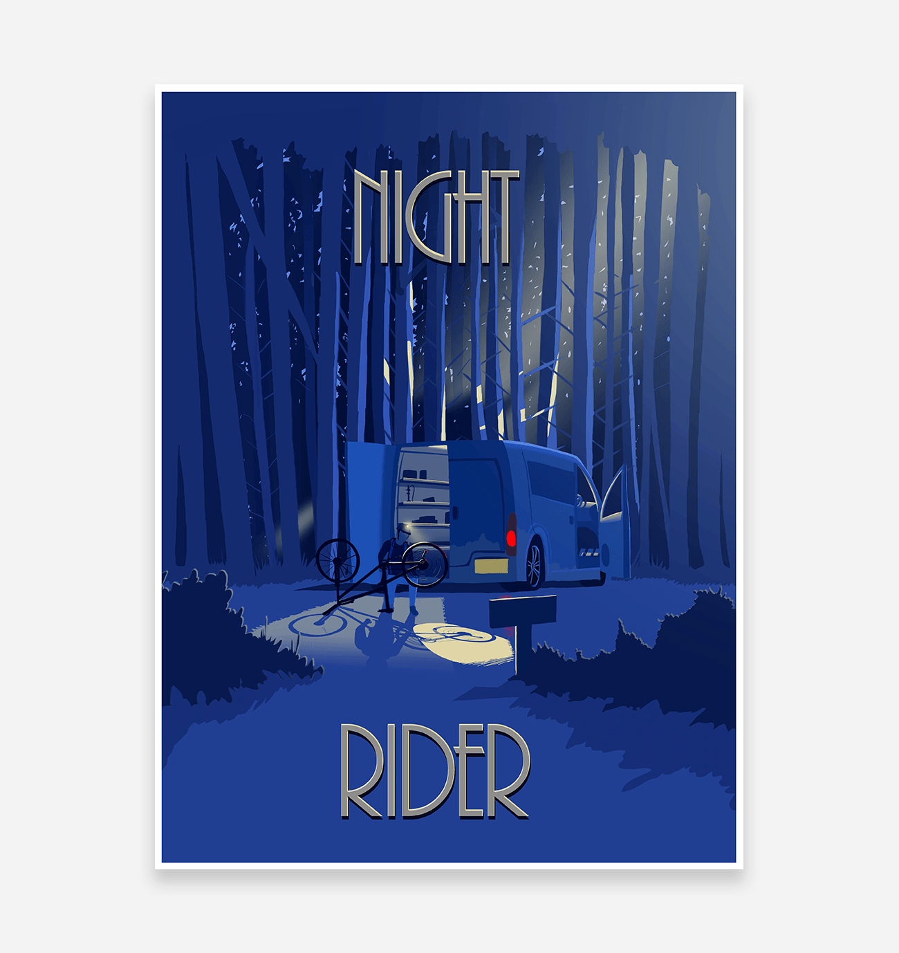 Night Rider'' Art Print - TrailMaps.co.uk