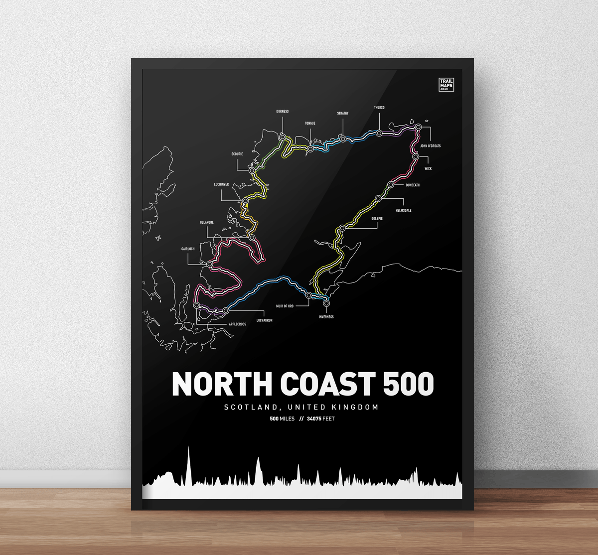 North Coast 500 Art Print - TrailMaps