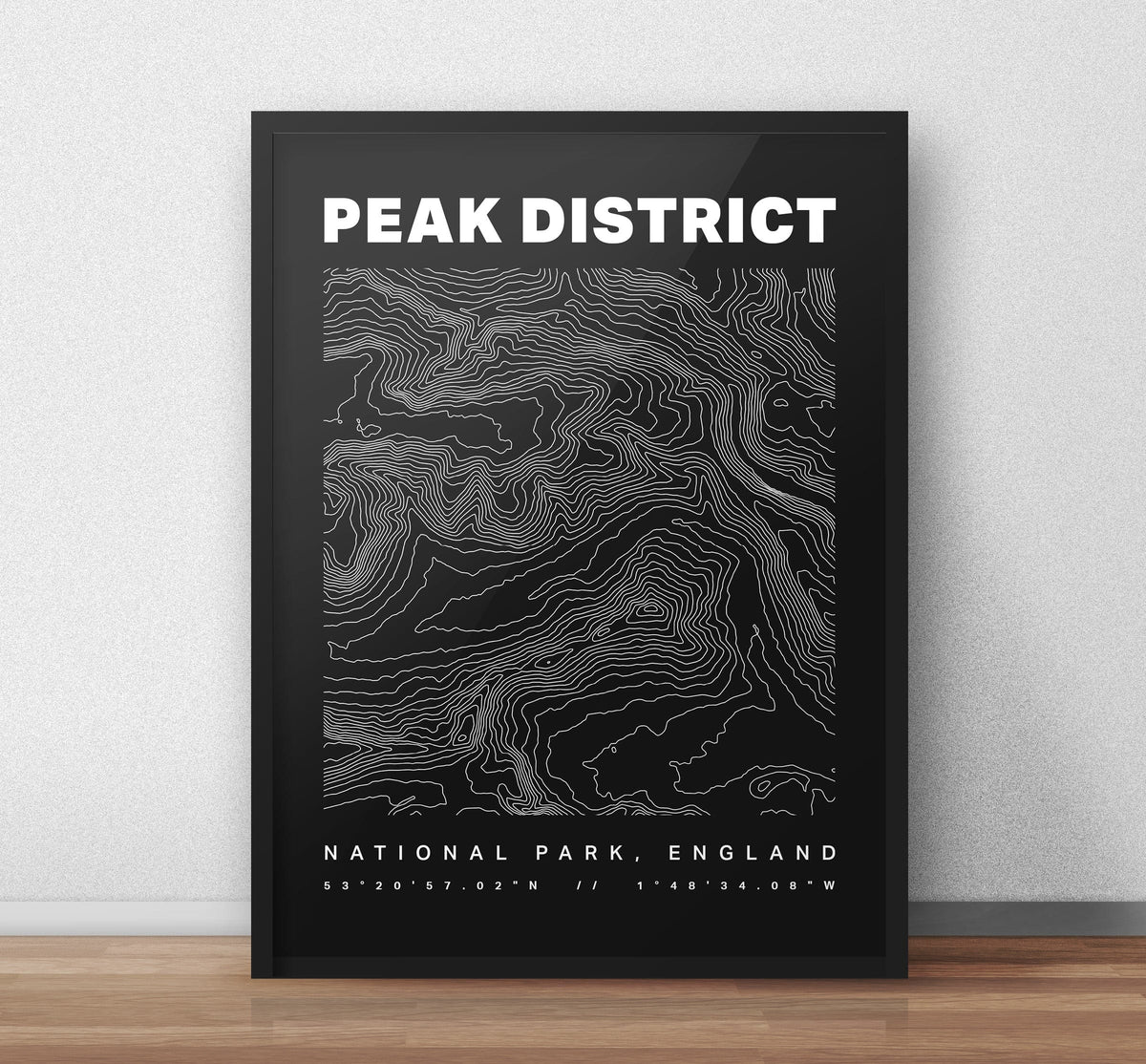 Peak District Contours Art Print - TrailMaps