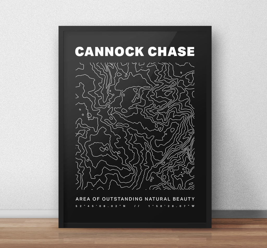 Cannock Chase Contours Art Print - TrailMaps