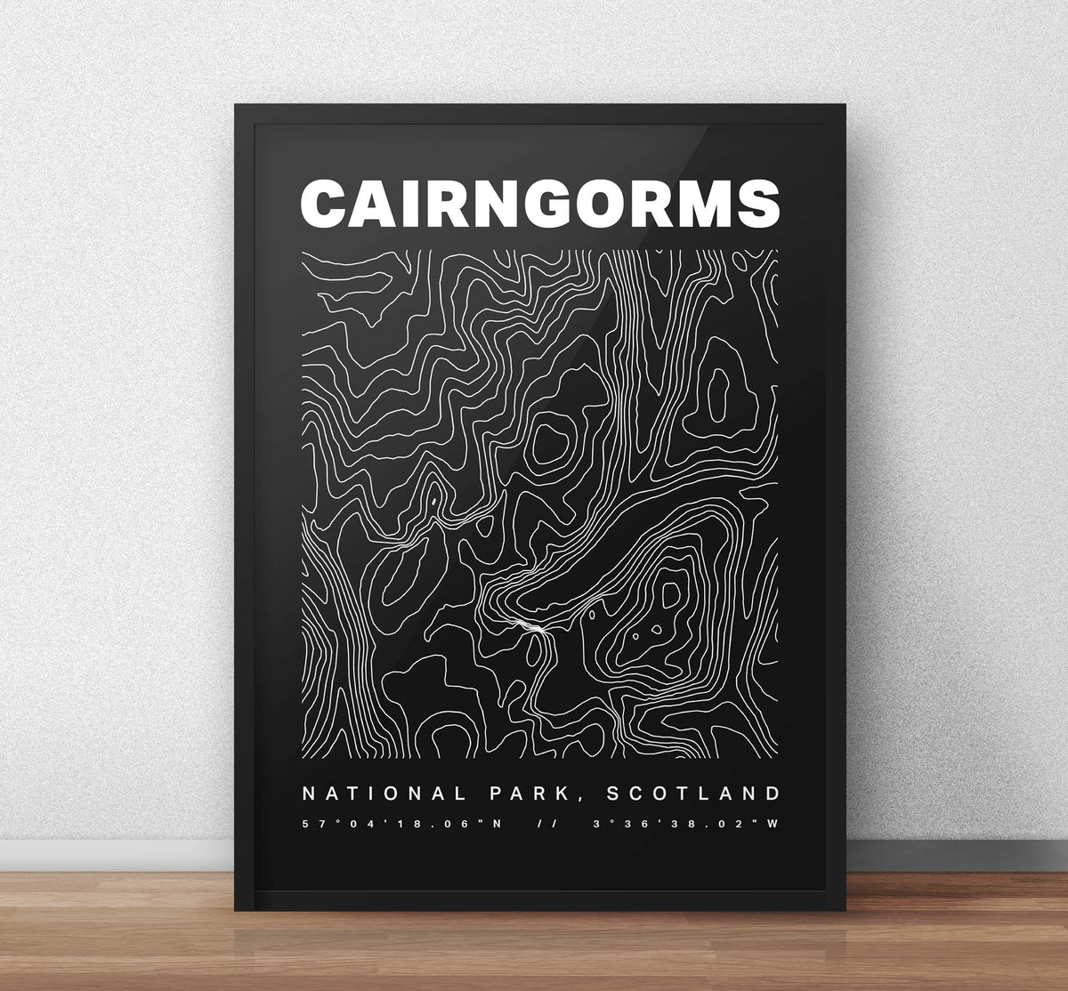Cairngorms National Park Contours Art Print - TrailMaps