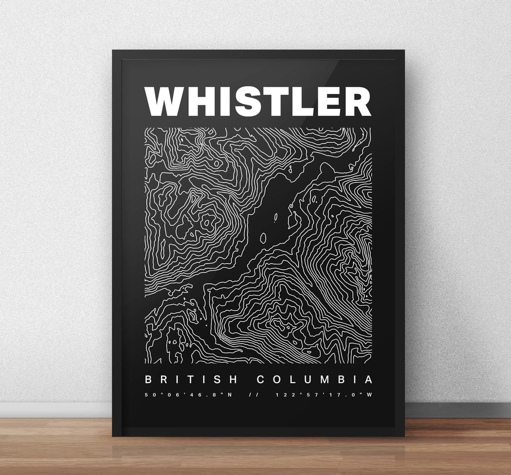 Whistler Contours Art Print - TrailMaps