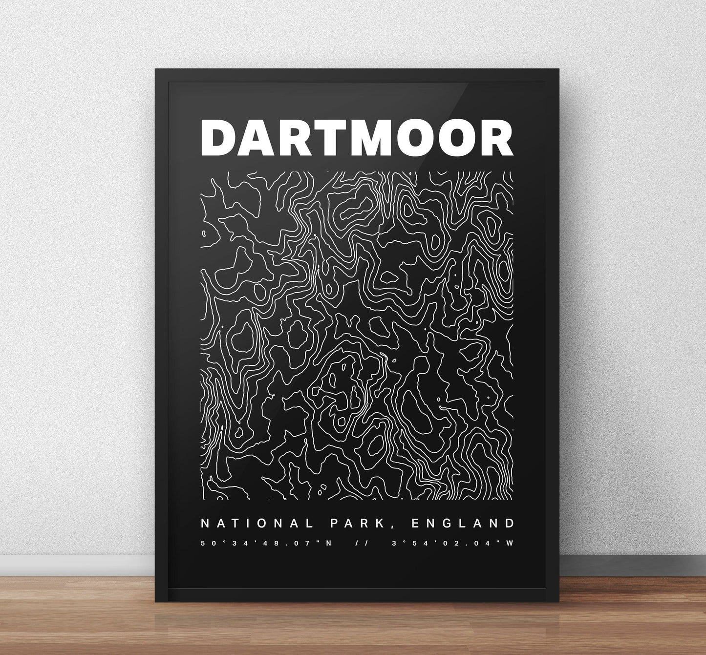 Dartmoor National Park Contours Art Print