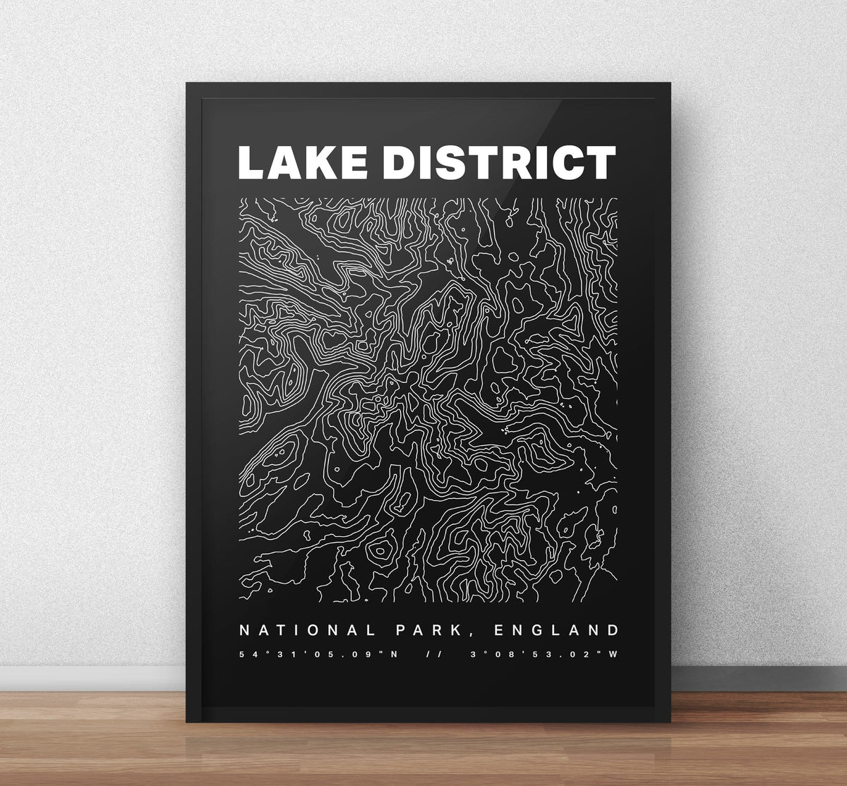 Lake District National Park Contours Art Print - TrailMaps