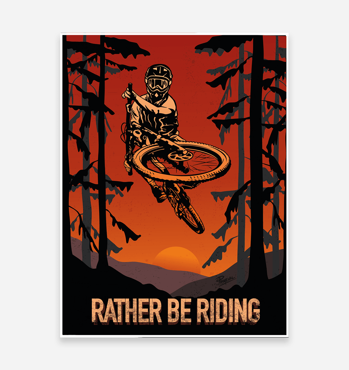 Rather Be Riding' Art Print - TrailMaps.co.uk