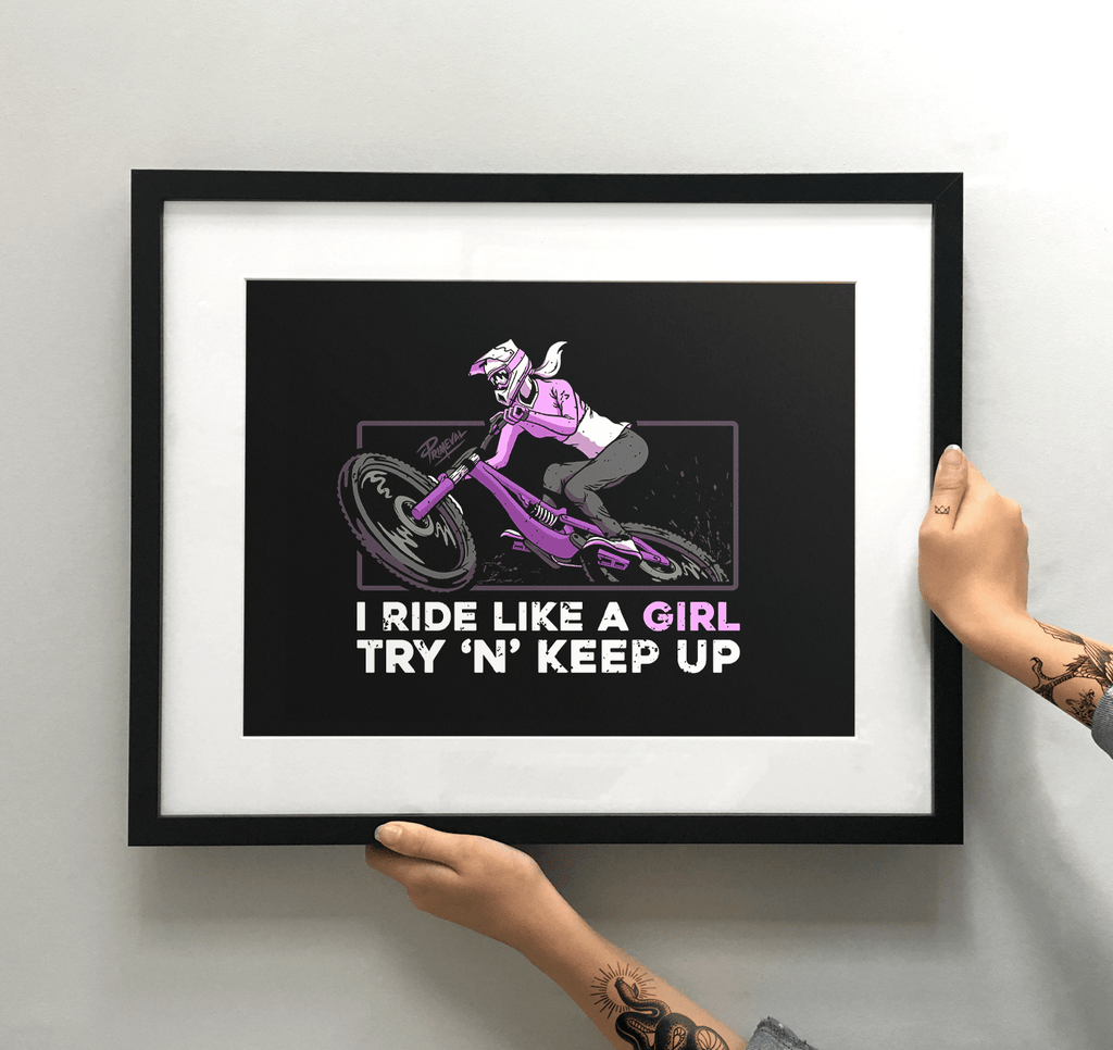 Ride Like a Girl' Art Print - TrailMaps