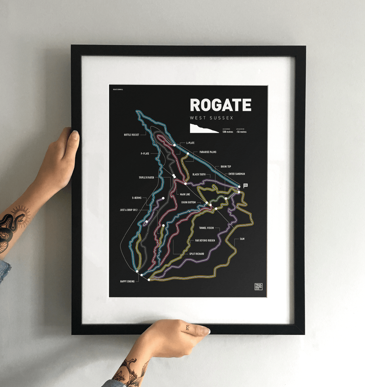 Rogate Bike Park Art Print - TrailMaps