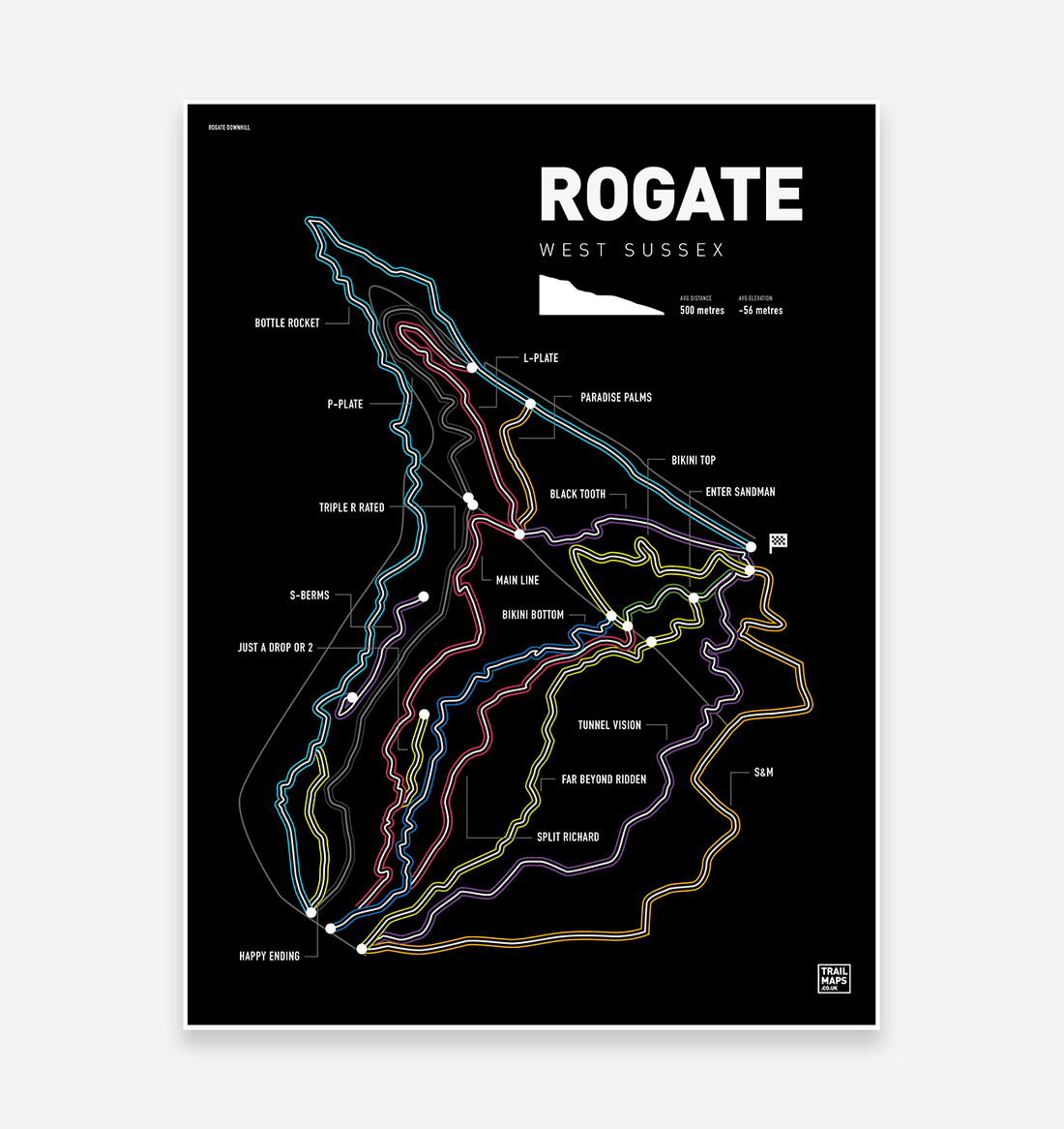 Rogatade Rogate Bike Park Art Print – TrailMaps