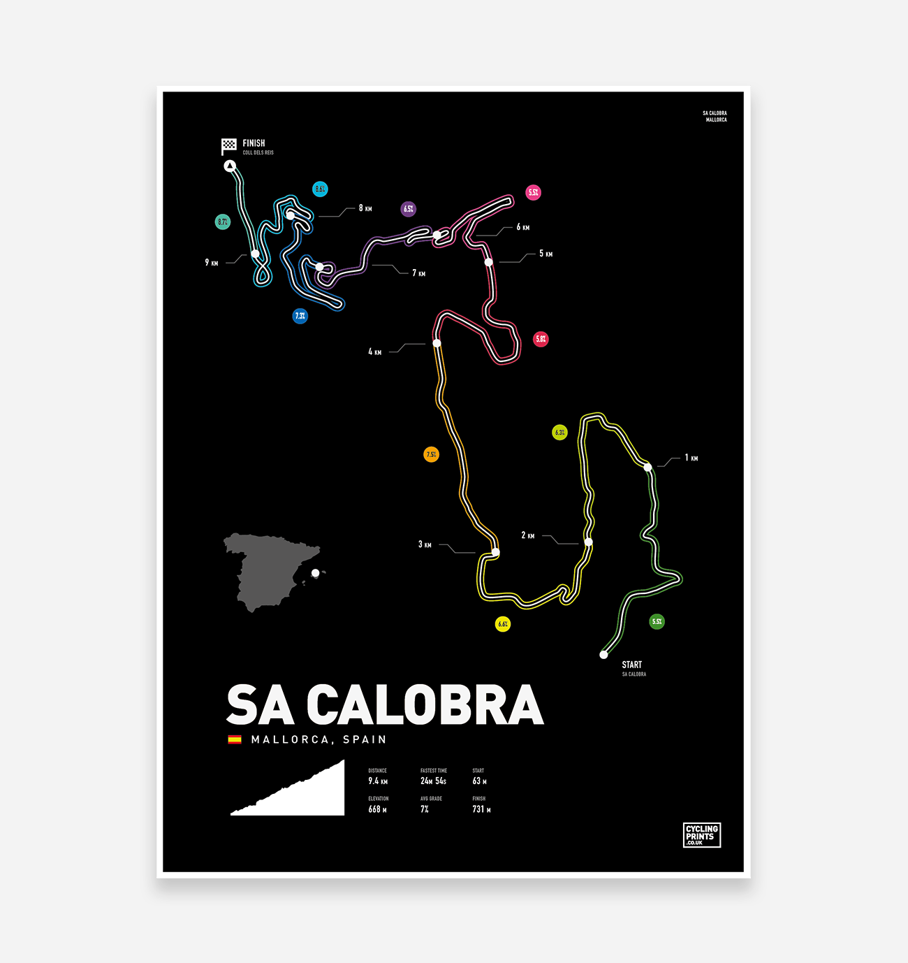 Sa Calobra | Art Print - TrailMaps.co.uk