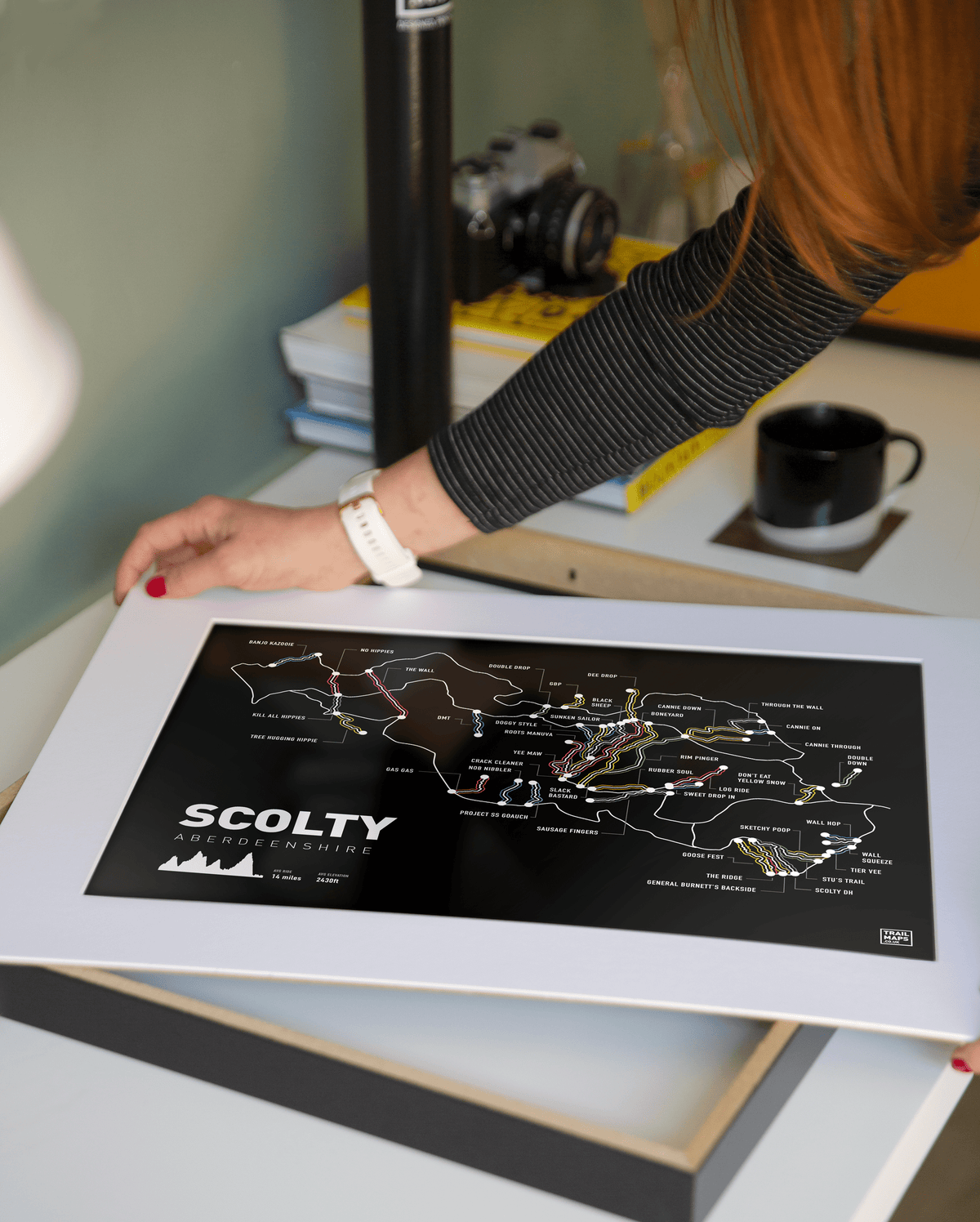 Scolty Mountain Bike Trail Art Print - TrailMaps