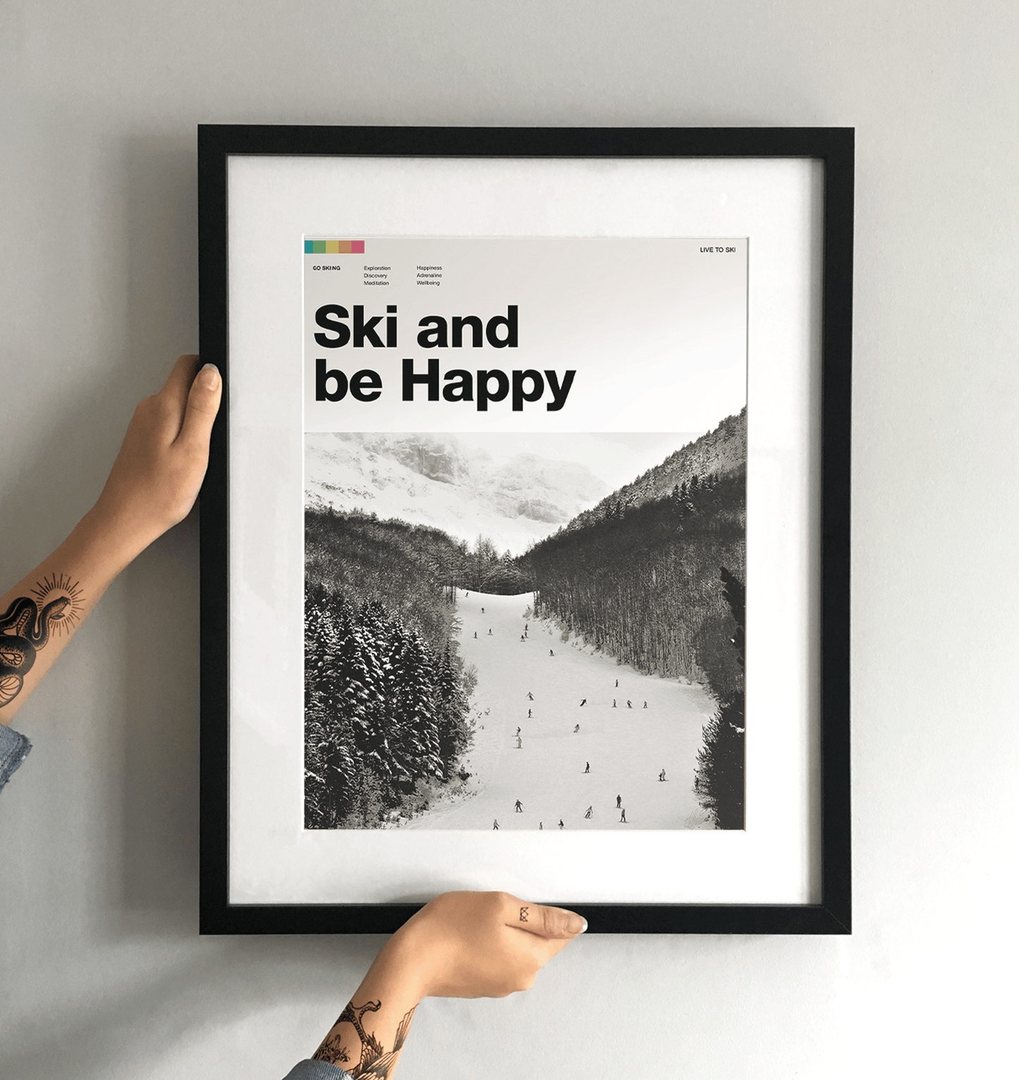 Ski and Be Happy Art Print