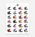 Skid Lids' Mountain Bike Helmets Art Print - TrailMaps
