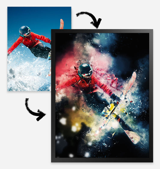 Snowboard or Ski Photo Retouch Artwork