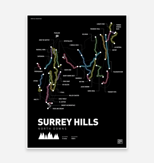 Surrey Hills MTB Art Print