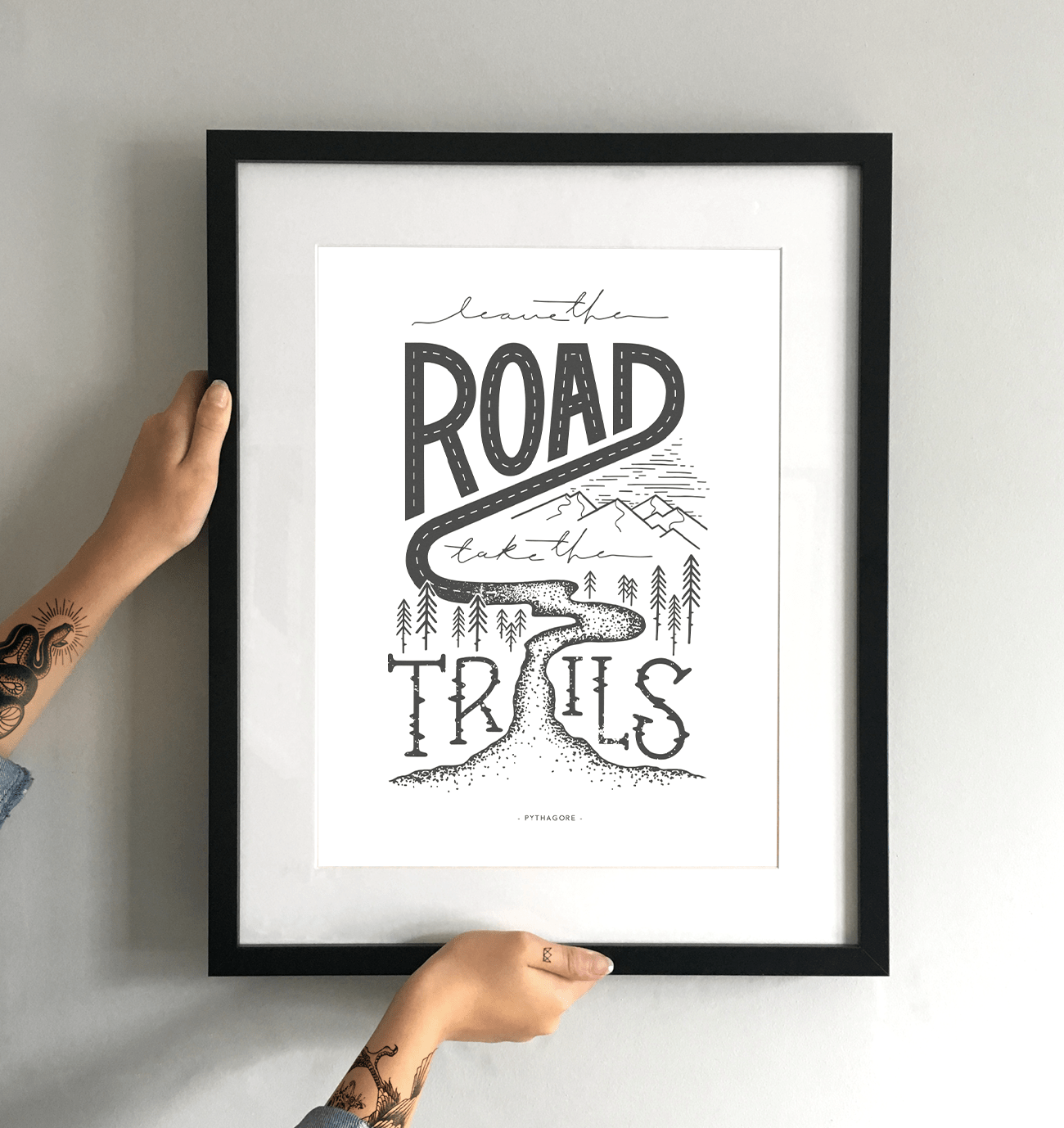 Leave the Road Take the Trails Art Print - TrailMaps.co.uk