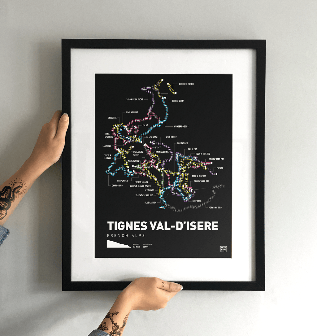 Tignes Val D'Isere Art Print - TrailMaps