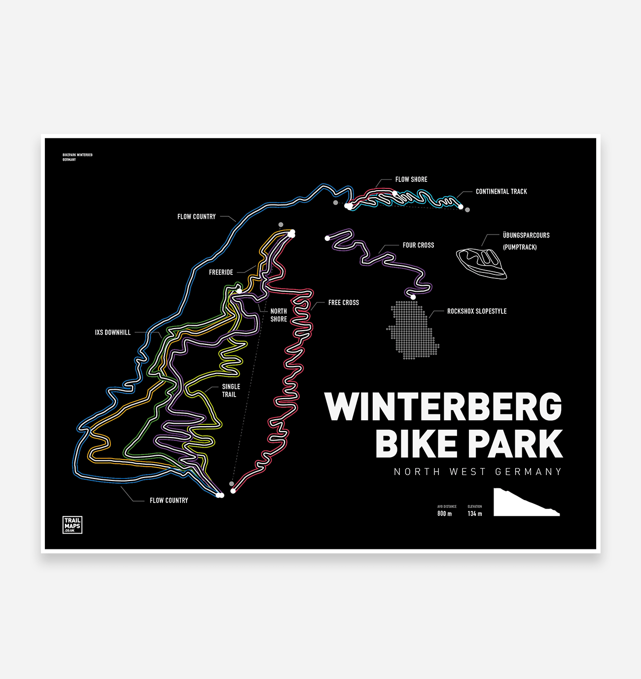 Winterberg Bike Park Art Print - TrailMaps.co.uk