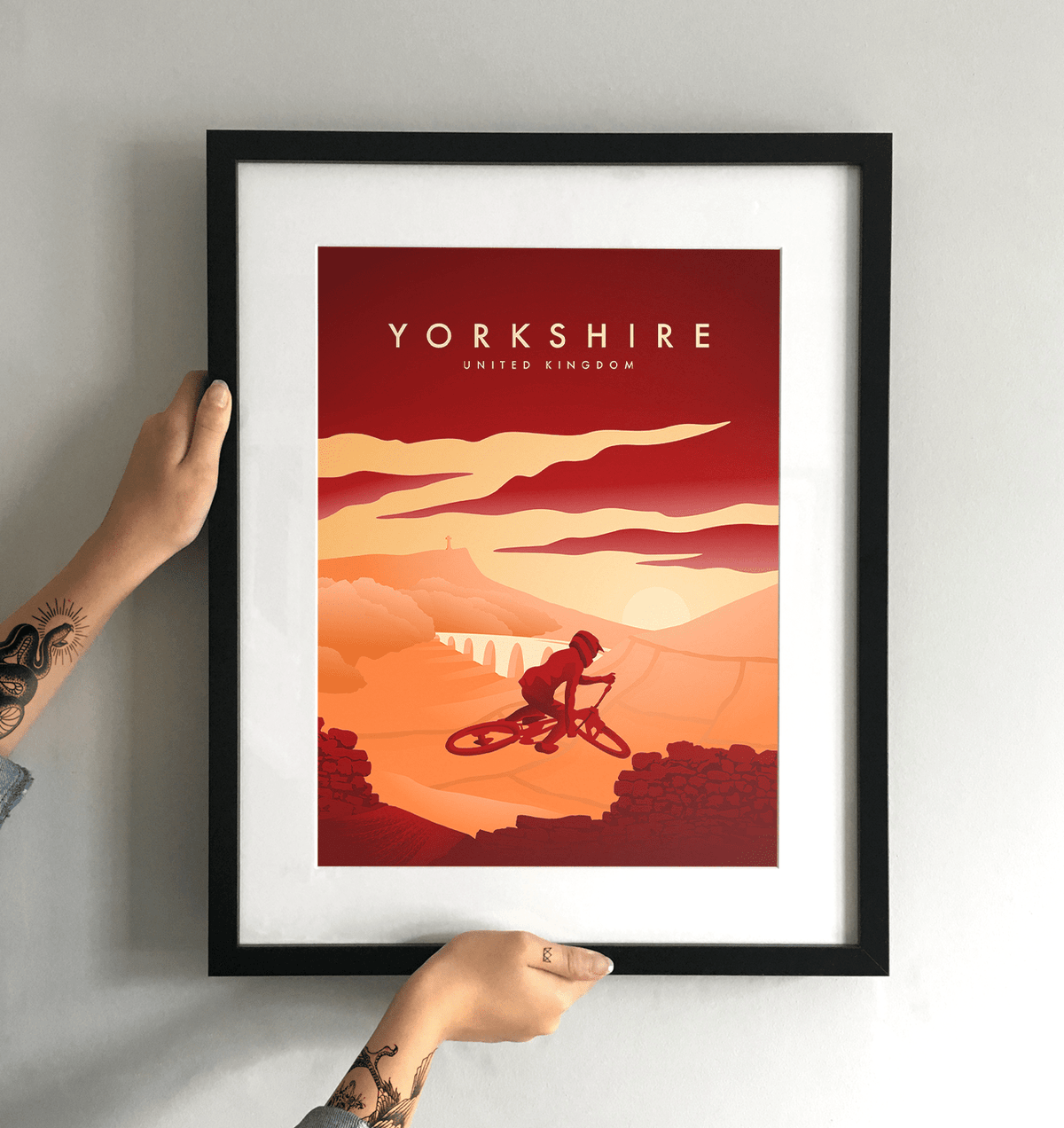 Yorkshire Mountain Biking Art Print - TrailMaps